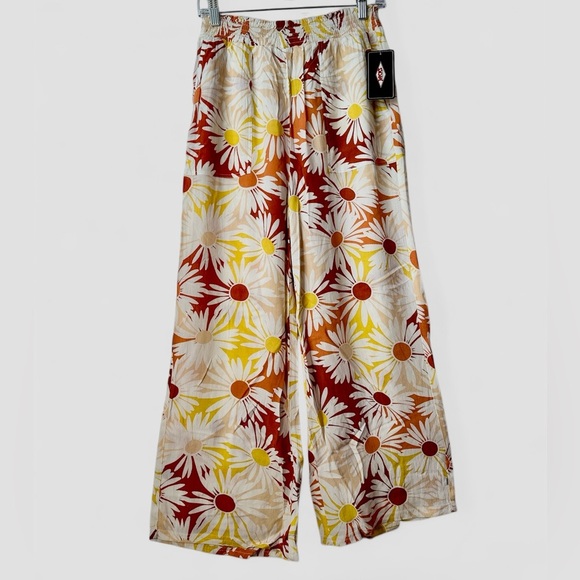 Revolution Pants - SISSTREVOLUTION Elastic Waist Floral Summer Wide Leg Small Medium Pants BNWT